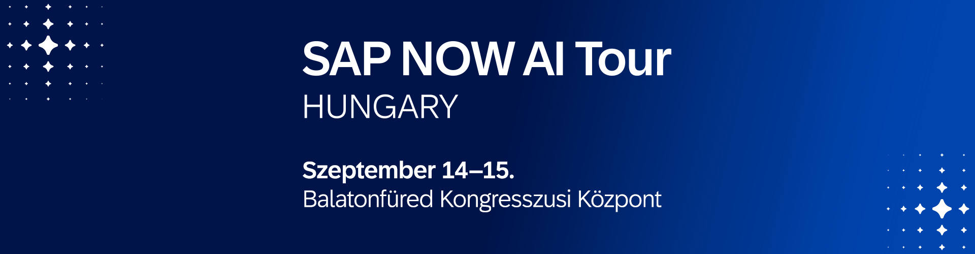 SAP NOW AI Tour Hungary — Szállásfoglalás, 2026. szeptember 14–15., Balatonfüred Kongresszusi Központ
